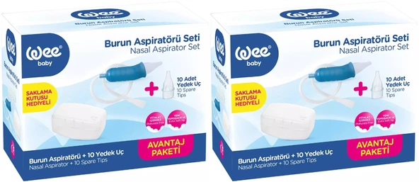 Wee Baby Burun Aspiratörü Seti Şeffaf (WEE945) (2 Li Set)