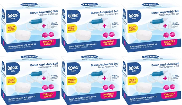 Wee Baby Burun Aspiratörü Seti Şeffaf (WEE945) (6 Lı Set)