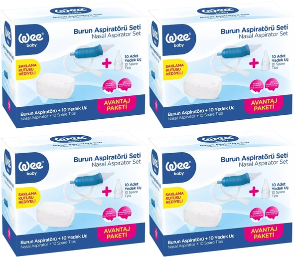 Wee Baby Burun Aspiratörü Seti Şeffaf (WEE945) (4 Lü Set)