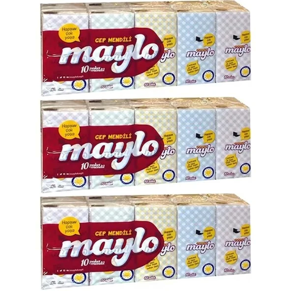 Maylo Cep Kağıt Mendil 30 Lu Set (3PK*10) - Resim 2