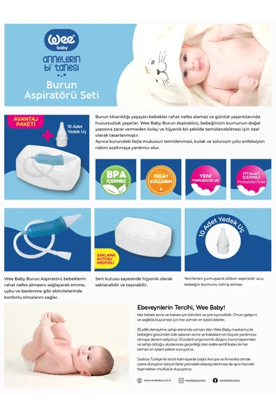 Wee Baby Burun Aspiratörü Seti Şeffaf (WEE945) (5 Li Set) - 4