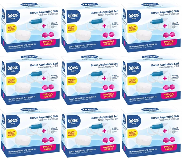 Wee Baby Burun Aspiratörü Seti Şeffaf (WEE945) (9 Lu Set)