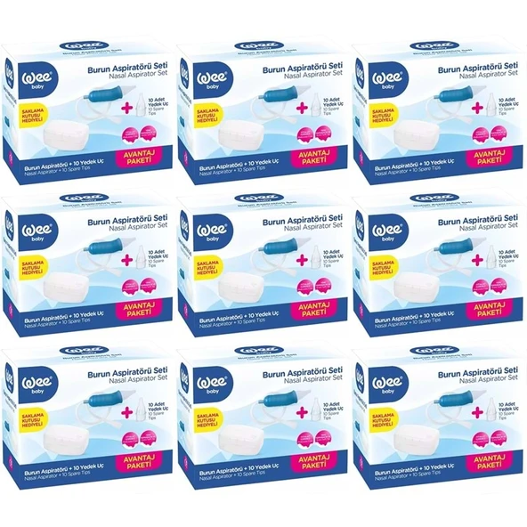 Wee Baby Burun Aspiratörü Seti Şeffaf (WEE945) (9 Lu Set) ürün görseli 1