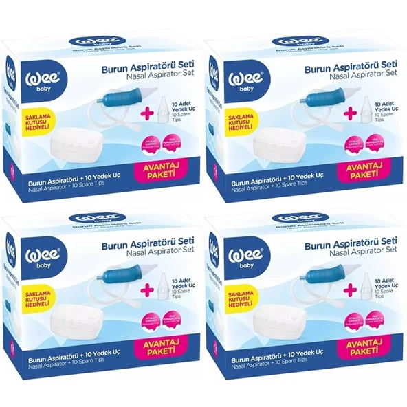 Wee Baby Burun Aspiratörü Seti Şeffaf (WEE945) (4 Lü Set) ürün görseli