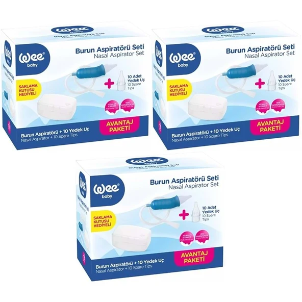 Wee Baby Burun Aspiratörü Seti Şeffaf (WEE945) (3 Lü Set) ürün görseli