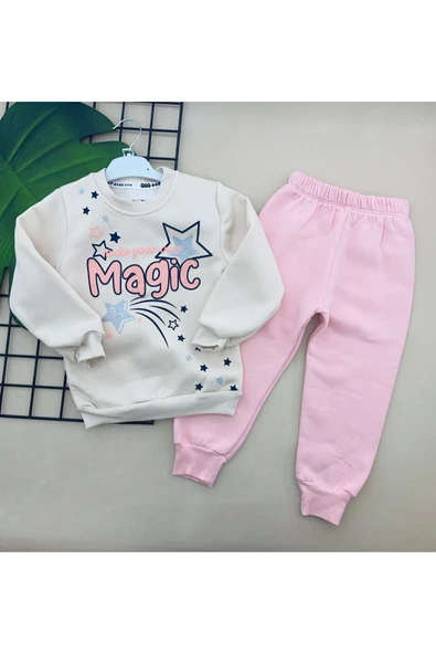 KIZ 2/5 YAŞ BASKILI 3 İP EŞOFMAN TAKIM - 1