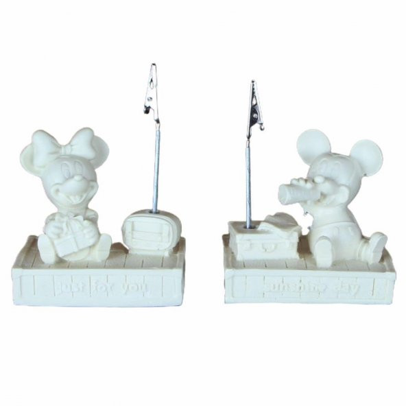 Boyanabilir Polyester Poliüretan Ham Obje Mickey Minnie Mouse Biblo Notluk - 2