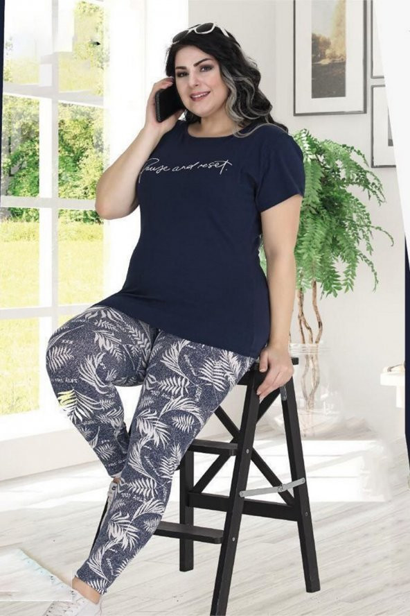 Hayal Teknur 9125 Büyük Beden Penye Pijama Takımı - Battal Pijama Takımları
