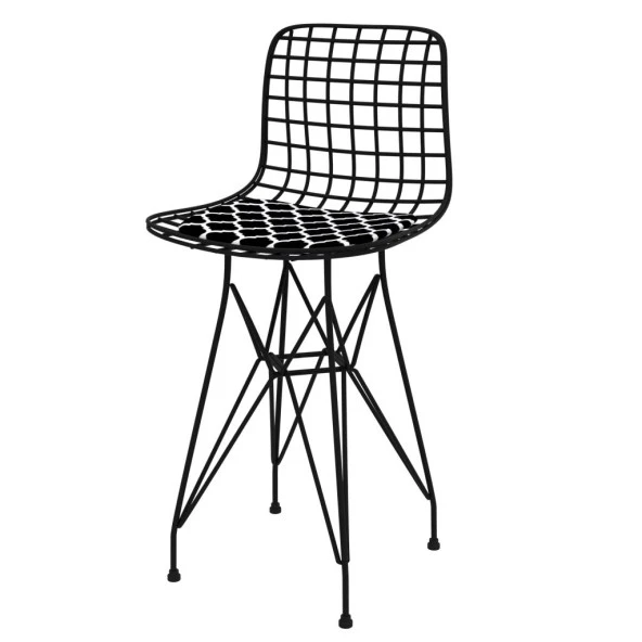 Knsz ufak boy tel bar sandalyesi 1 li uslu syhviona 55 cm oturma yüksekliği mutfak bahçe cafe ofis