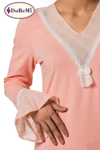 Doremi Uzun Kollu Penye Gecelik - Resim 8