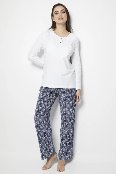 DoReMi White-Black Bayan Pijama Takımı - 3