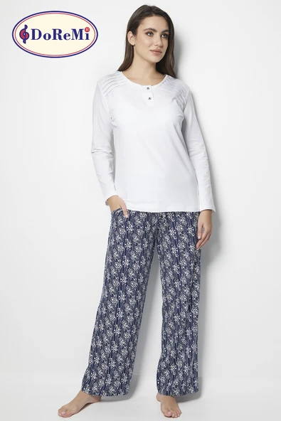 DoReMi White-Black Bayan Pijama Takımı - Resim 12