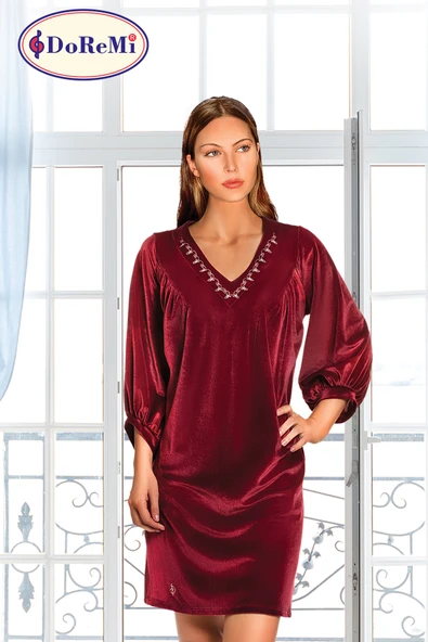 Doremi Uzun Kollu Kadife Gecelik ürün görseli
