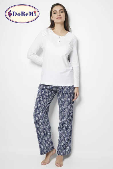 DoReMi White-Black Bayan Pijama Takımı - Resim 11