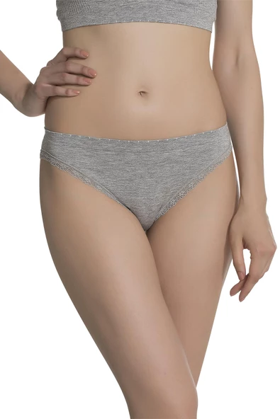 DoReMi Modal Dikişsiz Nefes Alan Terletmeyen Dantelli Kadın Slip Külot - Resim 2