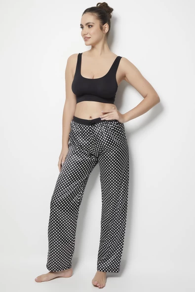 Miorre Puantiyeli Saten Pijama Altı - 10