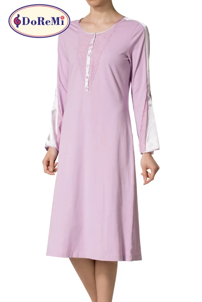 Doremi Uzun Kollu Penye Gecelik - Resim 7