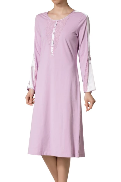 Doremi Uzun Kollu Penye Gecelik - Resim 2