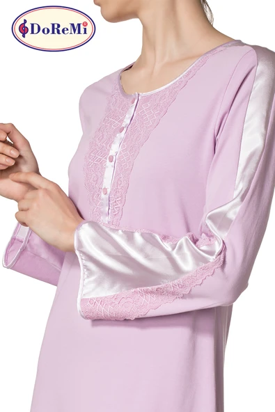 Doremi Uzun Kollu Penye Gecelik - Resim 9