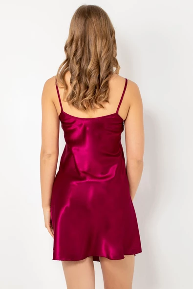 Miorre İnce Askılı Mini Saten Gecelik-378 - 4