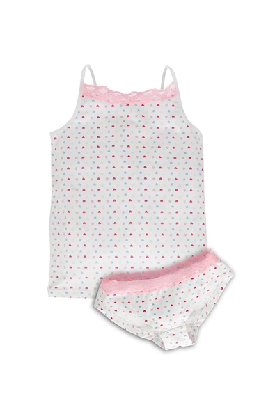 Miorre Desenli Pamuklu Rahat Kalıp Kız Çocuk Atlet Külot Takım - 4