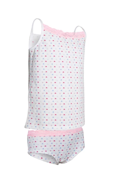 Miorre Desenli Pamuklu Rahat Kalıp Kız Çocuk Atlet Külot Takım