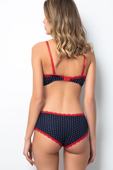 Miorre Push-Up Dolgulu Straplez Puantiyeli Sütyen Takım - Resim 12