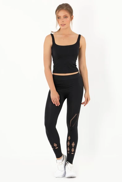 MioFit File Detaylı Seamless Spor Tayt - 2