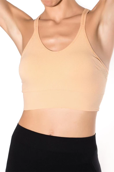 MioFit Fashion Çift Askı Detaylı Destekli Seamless Spor Sütyeni - 4