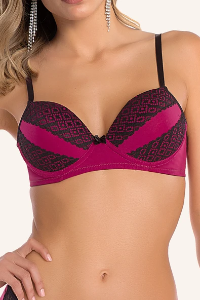 Miorre Push-Up Dolgulu Dantelli Sütyen Takım] - Resim 9