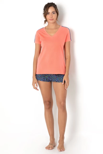 Doremi Spotted Coral Şortlu Takım - 4