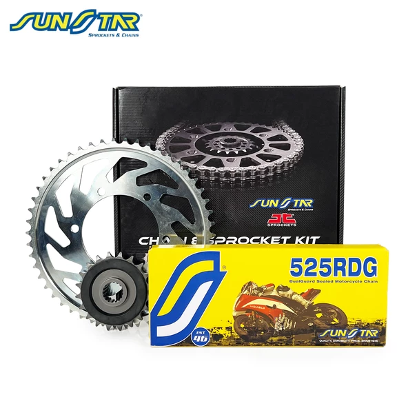 ZİNCİR DİŞLİ SETİ KAWASAKI Z 1000 (1000 cc)  (2010-2013) / KAWASAKI / Z 1000 / 1000cc / ZİNCİR: SUNSTAR 525RDG (Çelik)-112 / ÖN-ARKA DİŞLİ: JT (15T-42T) / 2010-2011-2012-2013