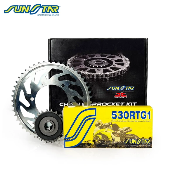 ZİNCİR DİŞLİ SETİ KAWASAKI ZZR / ZX-14R (1400 cc)  (2006-2010) / KAWASAKI / ZZR / ZX-14R / 1400cc / ZİNCİR: SUNSTAR 530RTG1 (Gold)-116 / ÖN-ARKA DİŞLİ: JT (17T-41T) / 2006-2007-2008-2009-2010