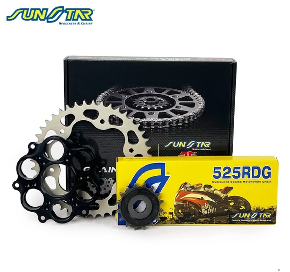 ZİNCİR DİŞLİ SETİ DUCATI HYPERMOTARD / SP (821 cc)  (2013-2015) / DUCATI / HYPERMOTARD / SP / 821cc / ZİNCİR: SUNSTAR 525RDG (Çelik)-108 / ÖN-ARKA DİŞLİ: JT (15T-45T) / 2013-2014-2015