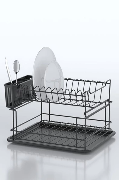 Geseus Home İki Katlı Modüler Tabaklık Bulaşıklık Mat Siyah KB10S - 4