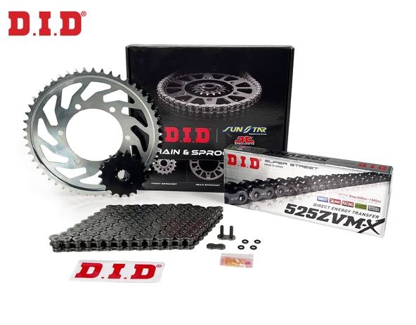 ZİNCİR DİŞLİ SETİ HONDA CBR F SPORT (600 cc)  (2001-2002) / HONDA / CBR F SPORT / 600cc / ZİNCİR: DID-525ZVM-X (Çelik)-112 / ÖN DİŞLİ: SUNSTAR (16T) / ARKA DİŞLİ: JT (46T) / 2001-2002