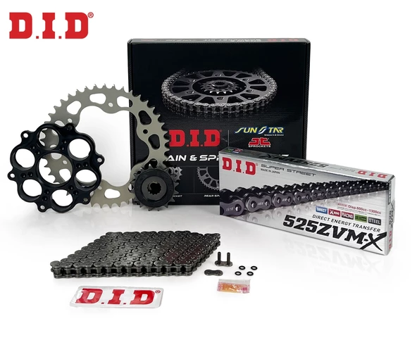 ZİNCİR DİŞLİ SETİ DUCATI MONSTER (1200 cc)  (2014-2020) / DUCATI / MONSTER / 1200cc / ZİNCİR: DID-525ZVM-X (Çelik)-108 / ÖN-ARKA DİŞLİ: JT (15T-41T) / 2014-2015-2016-2017-2018-2019-2020