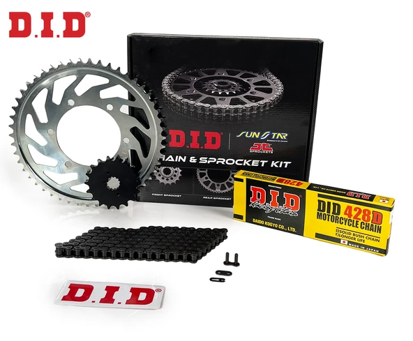 ZİNCİR DİŞLİ SETİ YAMAHA XVS DRAG STAR (250 cc)  (2001-2004) / YAMAHA / XVS DRAG STAR / 250cc / ZİNCİR: DID-428D (Çelik)-146 / ÖN-ARKA DİŞLİ: JT (20T-56T) / 2001-2002-2003-2004