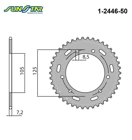 ARKA DİŞLİ / YAMAHA / XT R / 125cc / (ORİJİNAL DİŞLİ SAYISI) / 2005-2006-2007-2008-2009-2010-2011