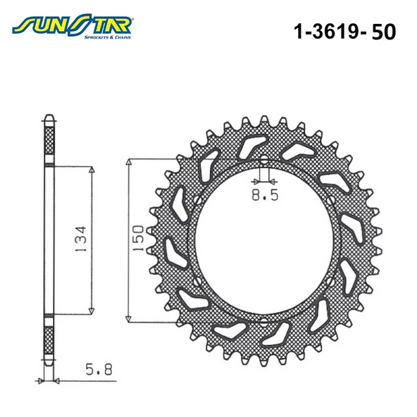 ARKA DİŞLİ / KAWASAKI / KLX R / 450cc / (ORİJİNAL DİŞLİ SAYISI) / 2007-2008-2009-2010-2011-2012-2013-2014-2015-2016-2017-2018-2019-2020-2021