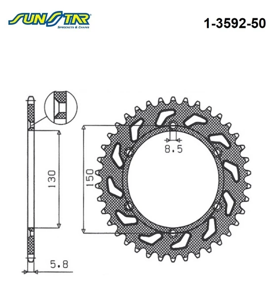 ARKA DİŞLİ / YAMAHA / WR F / 250cc / (DİŞLİ SAYISI : ORİJİNAL-2) / 2001-2002-2003-2004-2005-2006-2007-2008-2009-2010-2020-2021-2022 - 2