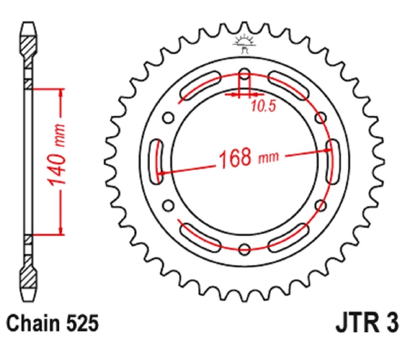 ARKA DİŞLİ / BMW / F 650 GS / DAKAR / 650cc / (ORİJİNAL DİŞLİ SAYISI) (ARKA DİŞLİ DELİĞİ Ø 10.5 MM)  / 2008-2009-2010-2011-2012