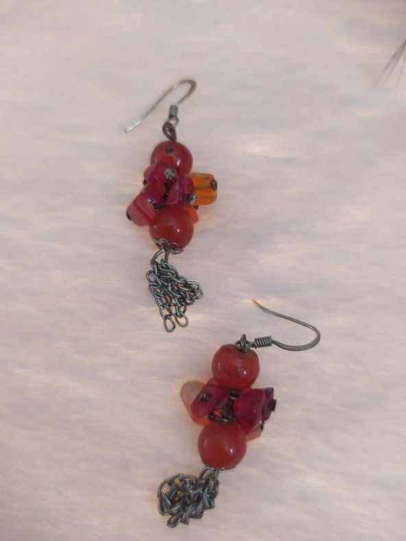 Hdmarketim Otantik Sallantılı Anadolu Temalı Doğal Taşlı Küpe - Resim 2