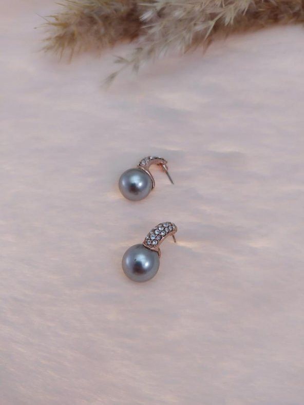 Hdmarketim Swarovski Taşlı İnci Küpe - Resim 3