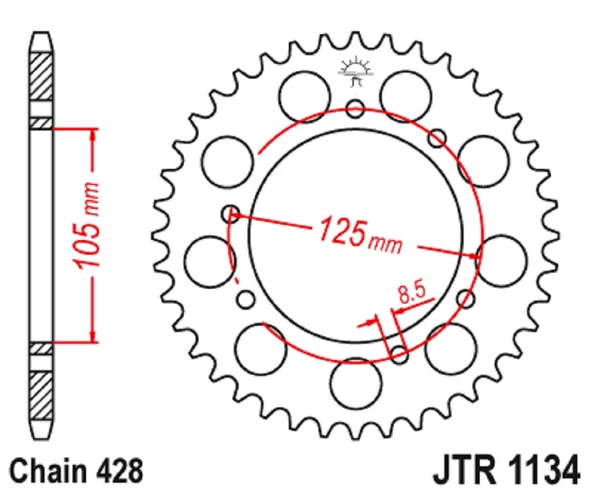 ARKA DİŞLİ / YAMAHA / XT R / 125cc / (ORİJİNAL DİŞLİ SAYISI) / 2005-2006-2007-2008-2009-2010-2011