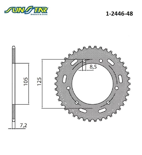 ARKA DİŞLİ / YAMAHA / XT R / 125cc / (DİŞLİ SAYISI : ORİJİNAL-2) / 2005-2006-2007-2008-2009-2010-2011