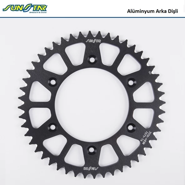 ARKA DİŞLİ SİYAH ALÜMİNYUM / BETA / RR 2T ENDURO / RACING / 250cc / (DİŞLİ SAYISI : ORİJİNAL-3) / 2008-2009-2010-2011-2012