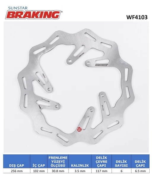 HONDA CRF 250 L DALGALI ÖN FREN DİSKİ / HONDA / CRF 250 L / 250cc / ÖN / 2013-2014-2015-2016-2017-2018-2019-2020-2021