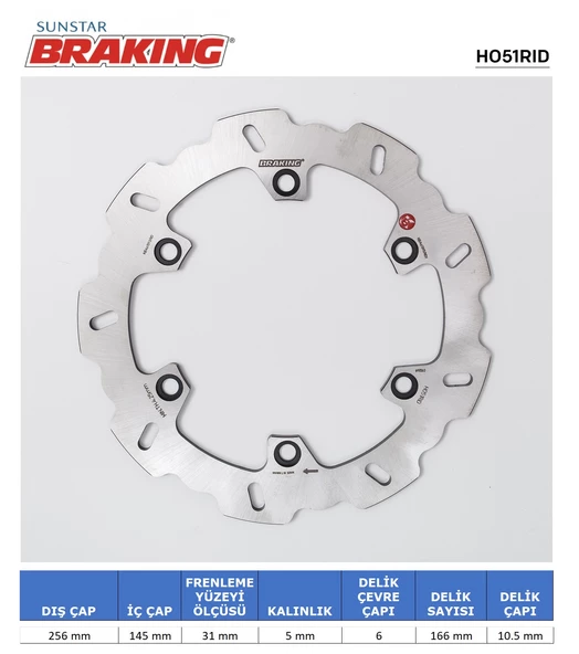 HONDA XLV 1000 / CBR 1100 XX DALGALI ARKA FREN DİSKİ / HONDA / CB 1300 / 1300cc / ARKA  / 2003-2004-2005-2006-2007-2008