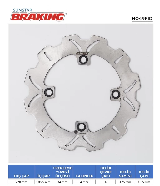 HONDA PCX 125-150 DALGALI ÖN FREN DİSKİ 2018> / HONDA / PS 150 İ / 150cc / ÖN  / 2008-2009-2010-2011-2012